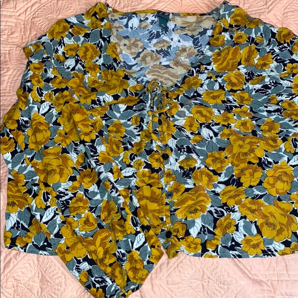 Crop top scrunch long sleeve